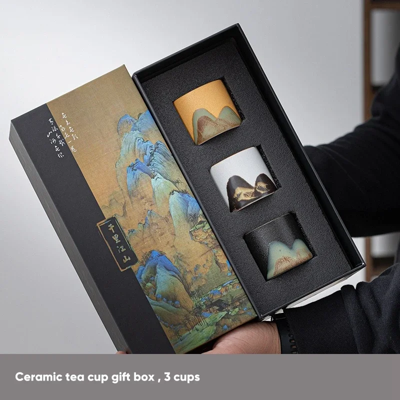 Coffee Tea Box - กล่องของขวัญ,ถ้วยชาเซรามิกญี่ปุ่น,ชามชาพอร์ซเลน,ถ้วยเอสเปรสโซ,แก้วกาแฟเครื่องปั้นดินเผา,แก้วถ้วยน้ําชา,ถ้วยกาแฟ,1 ชุด