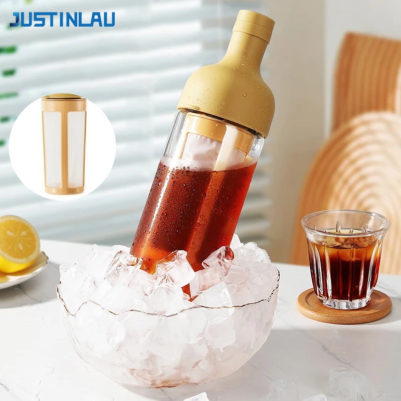 Coffee Tea Box - JUSTINLAU 1L เหยือกชงกาแฟสกัดเย็น กาชงชาผลไม้พร้อมตะแกรงกรอง หม้อกาแฟแก้วบอโรซิลิเกตคุณภาพสูงสำหรับร้านกาแฟ