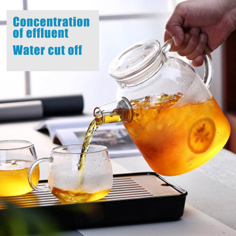 Coffee Tea Water Heater - 1000/1600ml โปร่งใส Borosilicate แก้วกาน้ําชาทนความร้อนหม้อชาดอกไม้ชุดชากาแฟหม้อกาต้มน้ําแก้วเหยือกน้ํา