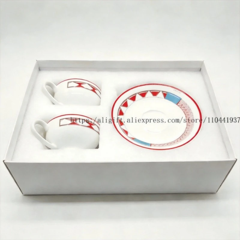 Coffee Tea Gift Set - ชุดถ้วยกาแฟโบนไชน่าระดับไฮเอนด์สำหรับครอบครัว ชุดถ้วยน้ำชาสำหรับน้ำชายามบ่าย ของขวัญสำหรับงานแต่งงานหรือขึ้นบ้านใหม่ของเพื่อน