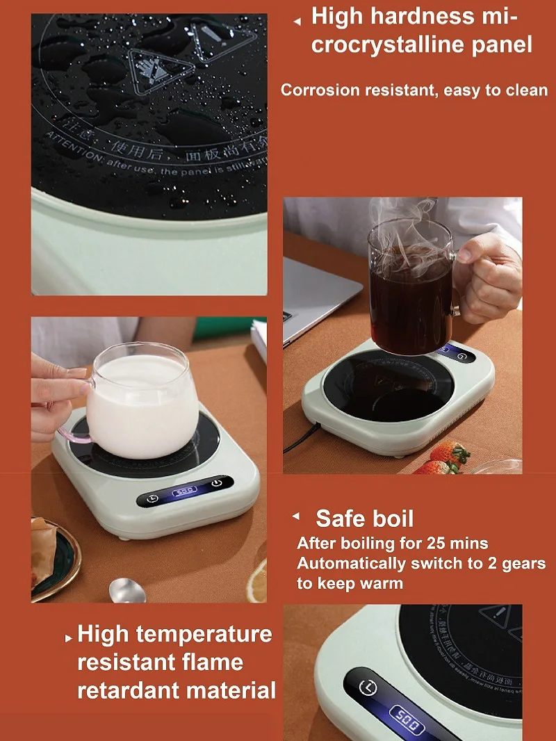 Coffee Tea Water Heater - เครื่องทำความร้อนแก้วกาแฟและนมไฟฟ้า 300 วัตต์ สำหรับใช้ในบ้าน ปรับอุณหภูมิได้ 4