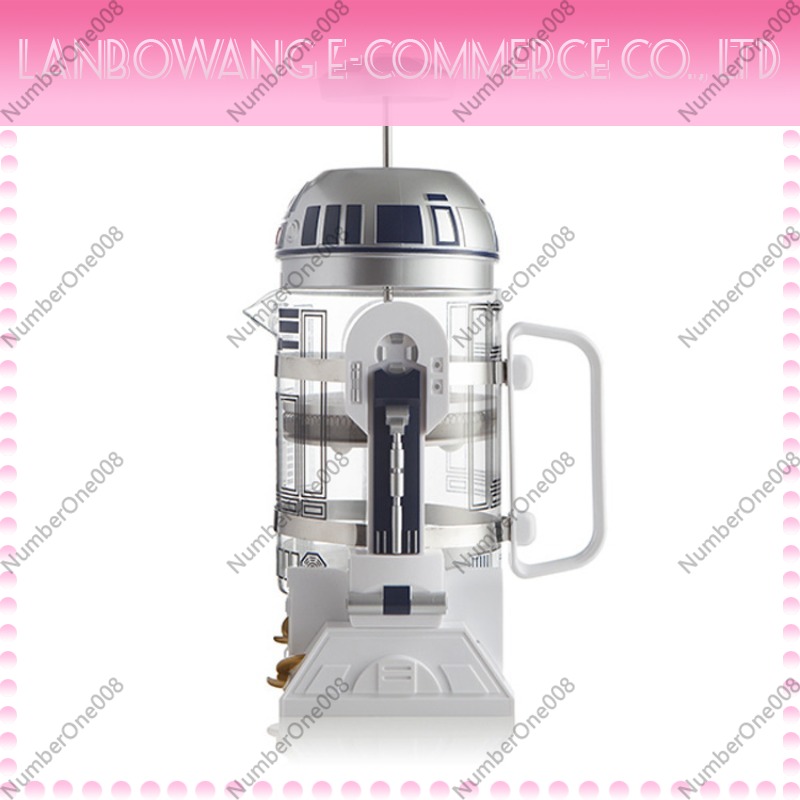 French Press Coffee & Tea - เครื่องชงกาแฟดริปแบบมินิรูปทรงหุ่นยนต์ R2D2 พร้อมกระติกเก็บความร้อน สำหรับใช้ที่บ้านและที่ทำงาน