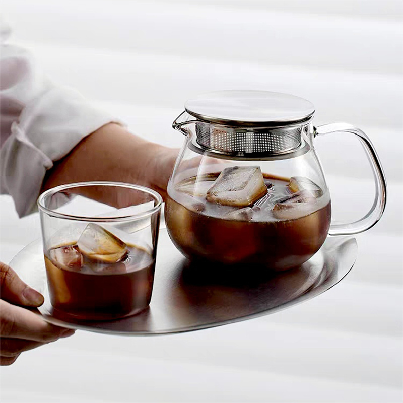 Coffee Tea Replacement - กาน้ำชาแก้วใสแบบญี่ปุ่นพร้อมฝาปิดหม้อกรองกาน้ำชาเขียวมีกลิ่นหอม