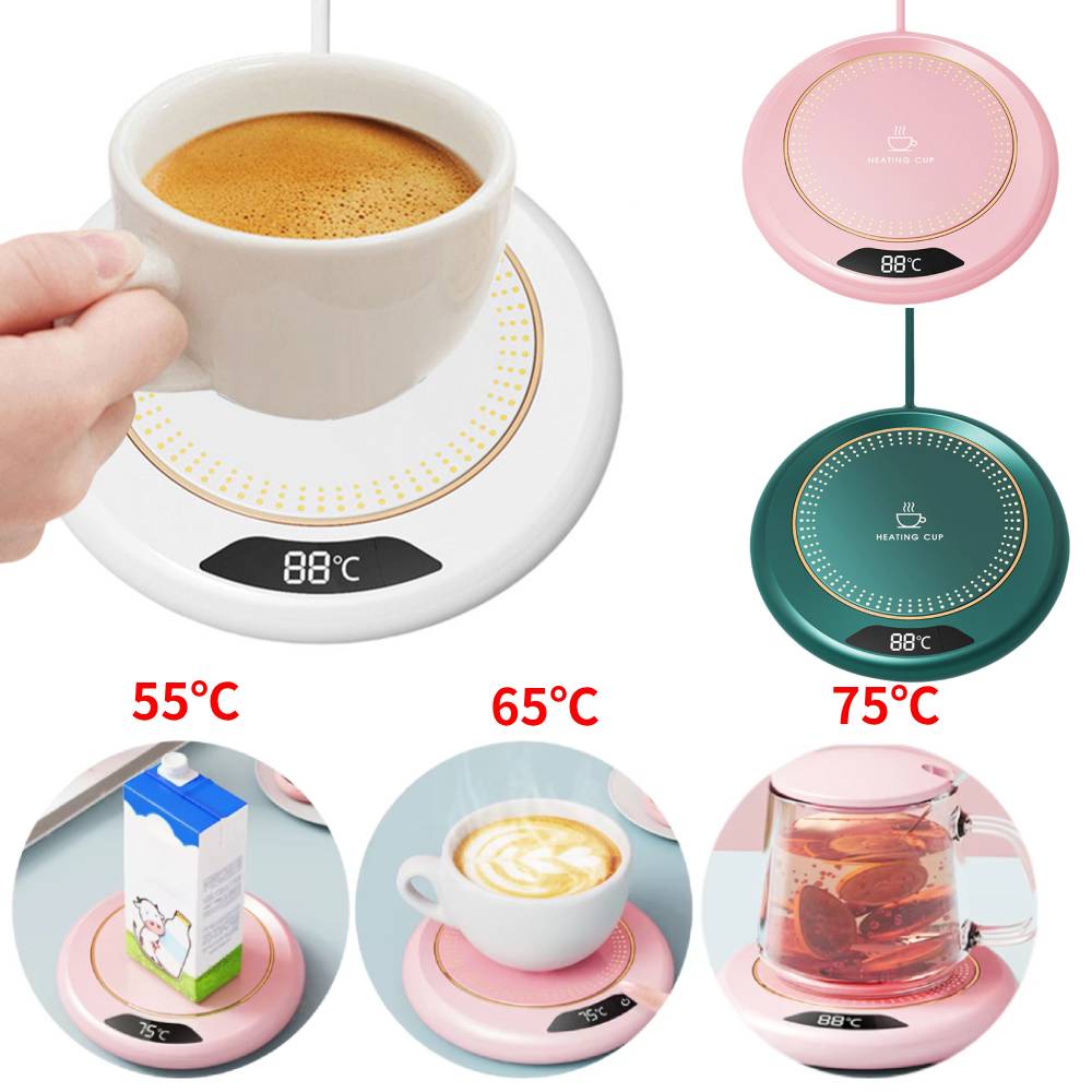 Coffee Tea Water Heater - ที่อุ่นแก้วกาแฟแบบ USB รุ่นใหม่ แผ่นรองแก้วทำความร้อน 3 ระดับอุณหภูมิ