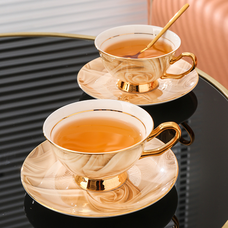 Coffee Tea Box - ประณีตของที่ระลึก Bone China ถ้วยกาแฟชุดจานรอง Creative Water