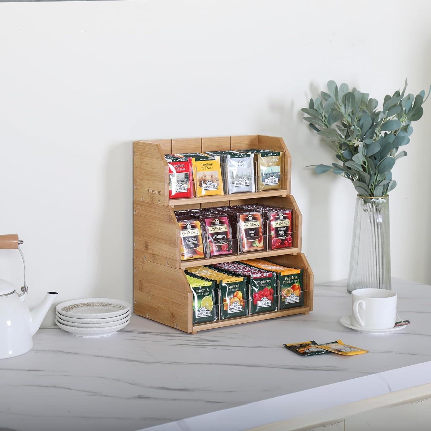 กล่องเก็บถุงชาไม้ไผ่ ชั้นวางถุ - Coffee Tea Box บทวิจารณ์และราคา