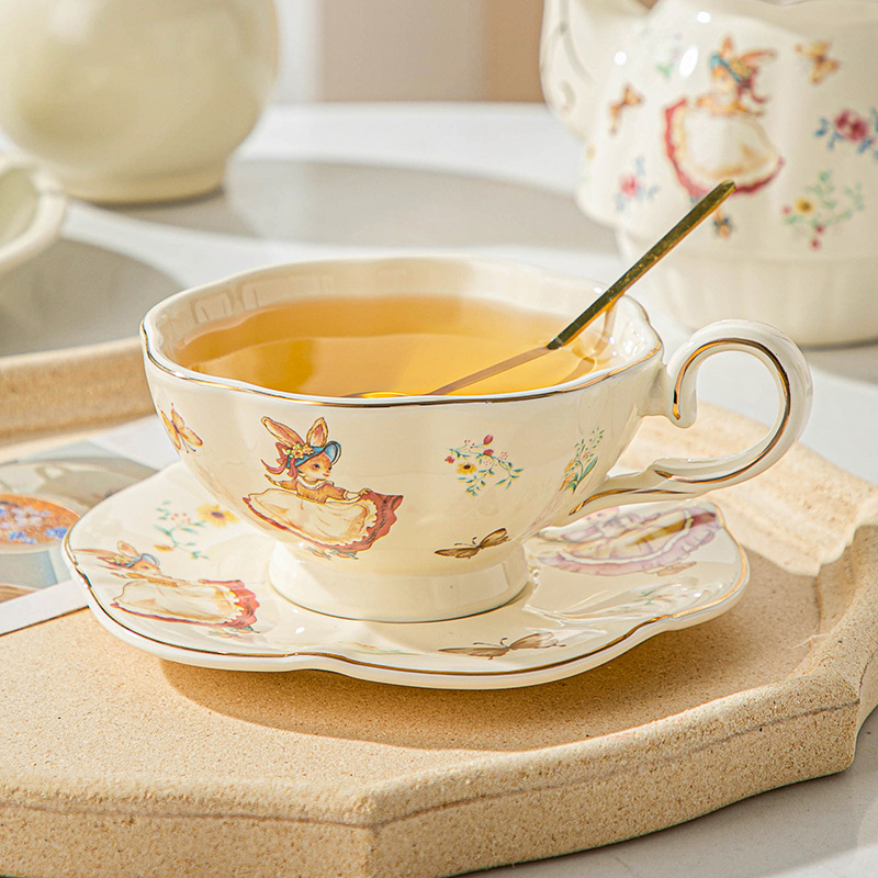ภาษาอังกฤษRetroถ้วยกาแฟและแผ่น - Coffee Tea Gift Set บทวิจารณ์และราคา