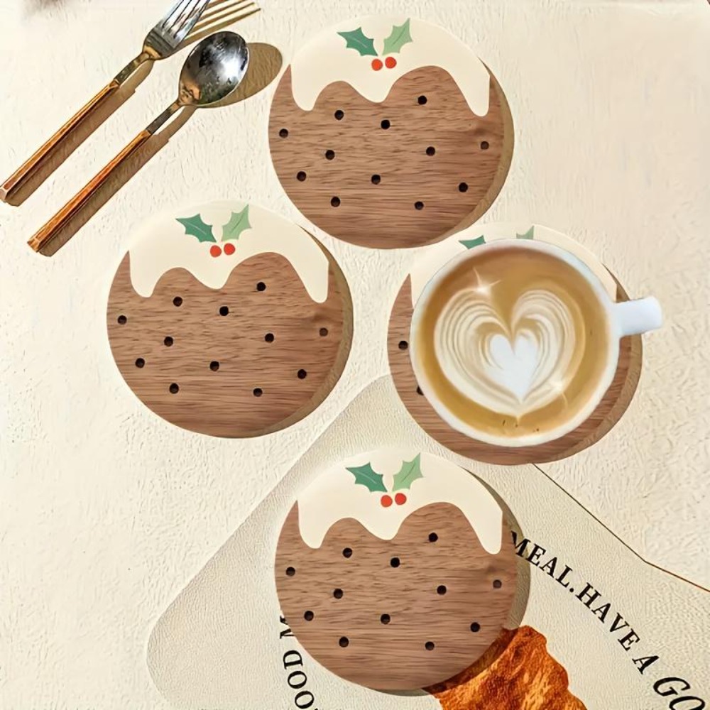 ชุดที่รองแก้วไม้สไตล์พุดดิ้ง ท - Coffee Tea Gift Set บทวิจารณ์และราคา