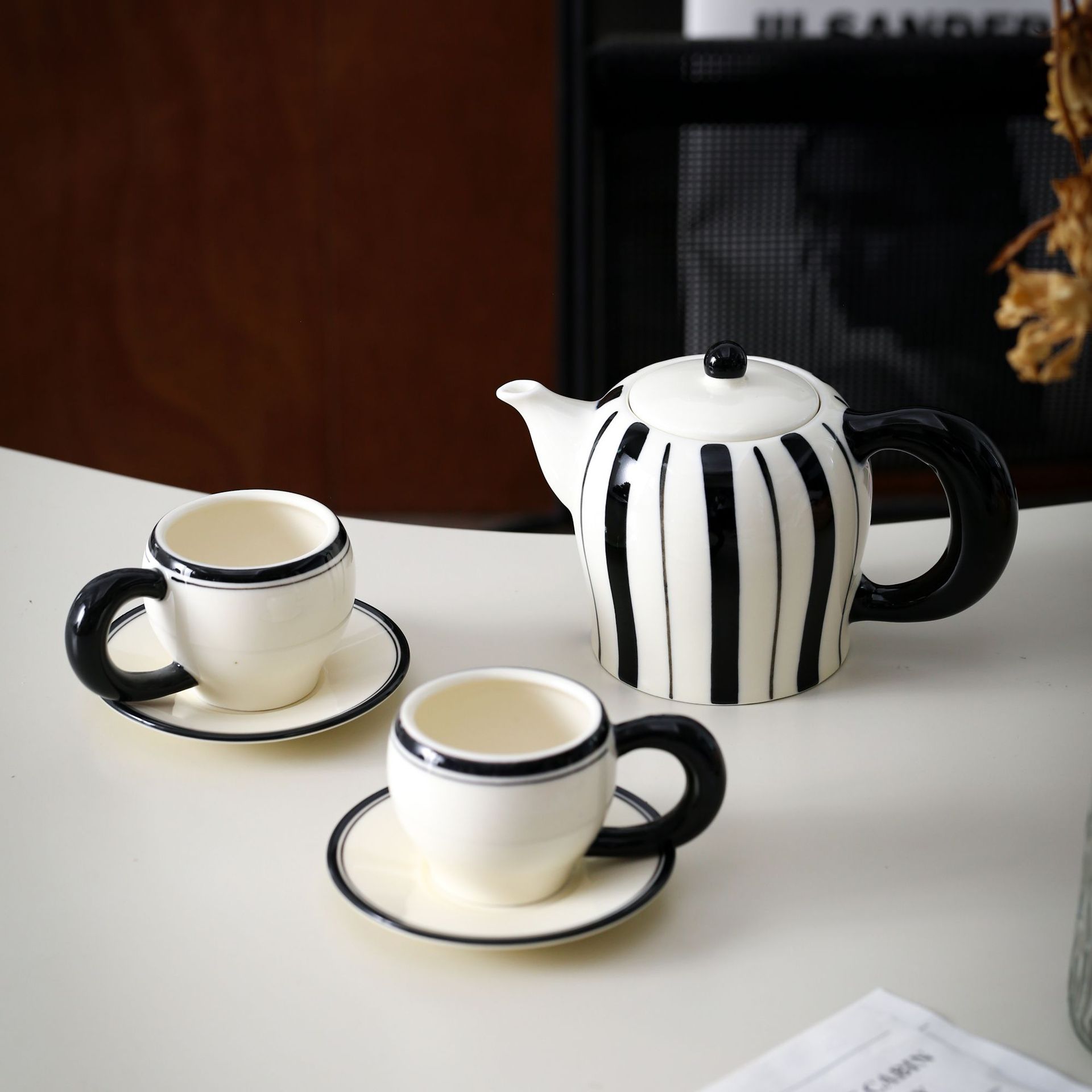 ชุดถ้วยกาแฟเซรามิกวินเทจพร้อมจ - Coffee Tea Gift Set บทวิจารณ์และราคา